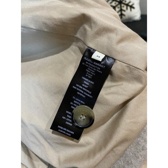 Isabel Marant Drogo Jacket Size 34 US Size 2 Sand Wool - Picture 12 of 16